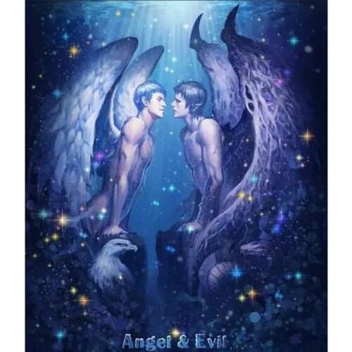 5D DIY Full Round Diamond Painting Angel Cross Stitch 3D Embroidery Rhinestone Mosaic Home Decor Wall Sticker Art Y1777