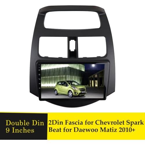 9 Inches Car Radio Fascia for Chevrolet Spark Baic Beat for Daewoo Matiz 2010+ Stereo DVD Player Refitting Frame Dash Trim Kit