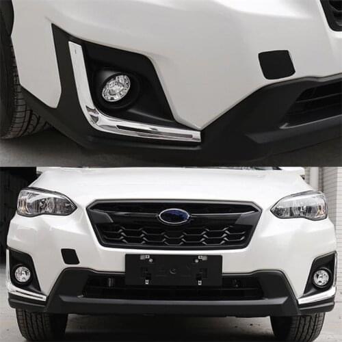 Abaiwai ABS Chromium Car Styling Accessories Front Fog Light Lamp Foglight Strips Trim Cover For Subaru XV Crosstrek 2018 2019