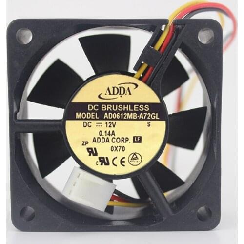 ADDA AD0612MB-A72GL DC 12V 0.14A 6025 6CM 60mm 3 line computer cpu case blower cooling cooler fan