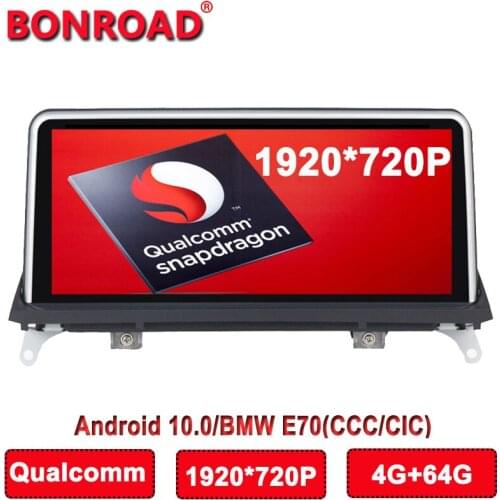 Qualcomm 8953 8Core 4G+64G 1920*720P iPS Android 10.0 Video Player For BMW X5 E70/X6 E71 CCC/CIC 2008-2013 Radio GPS Wifi