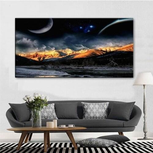 Large 5D Diy Diamond Painting Full Square round drill universe planet landscape Diamond Embroidery Cross Stitch MosaicZP-3802