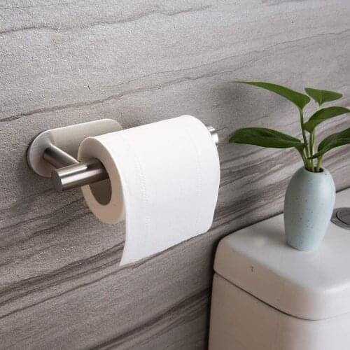 Household Toilet Roll Holder Self Adhesive Toilet Paper Holder For Bathroom Stick On Wall Stainless Steel Toilet Paper Racks