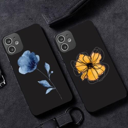 Watercolor flowers gold leaves Phone Case for iPhone 12 11 mini pro XS MAX XR 8 7 6 6S Plus X 5S SE 2020