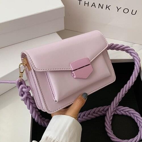 Designer handbags Solid Color PU Leather Femme Crossbody Bags For Women 2020 Fashion Small Shoulder Handbags Female Chain Bag