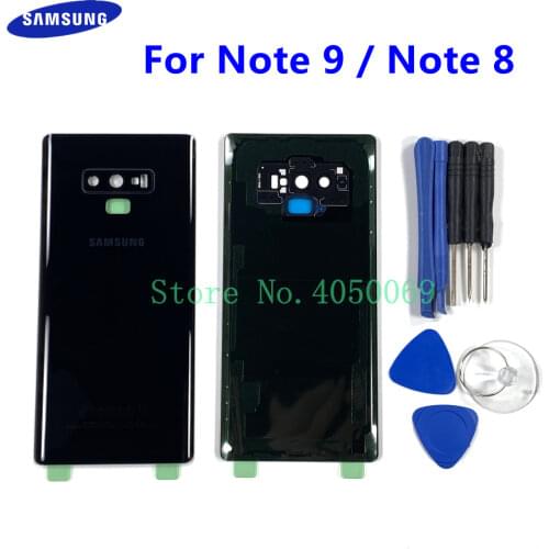 For SAMSUNG Galaxy Note 8 Back Battery Glass Cover N950 N950F N950U Rear Door Housing Case Replacement + Adhesive Camera Glass