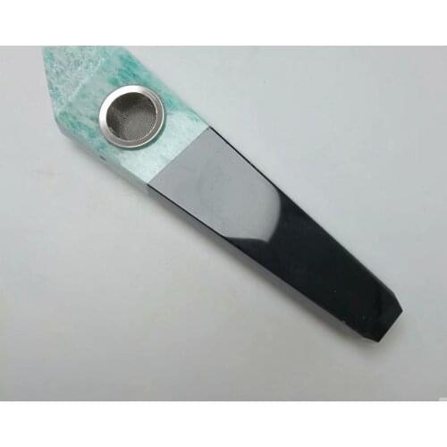 110mm Gemstone healing quartz crystals and stones black obsidian amazonite crystal pipe 1 brush 3 strainers chakra gift 1pcs