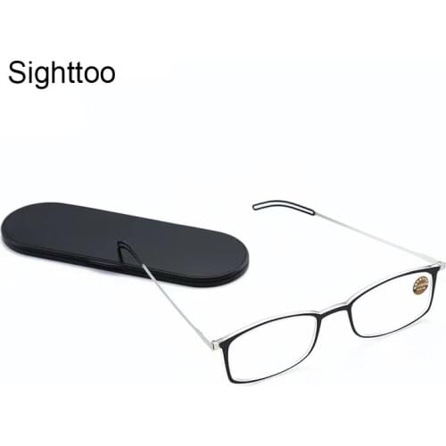Sighttoo Anti Blue-Ray Universal Ultra-Thin Reading Glasses For Men And Women To Send Portable Mobile Phone Glasses Case +1.5