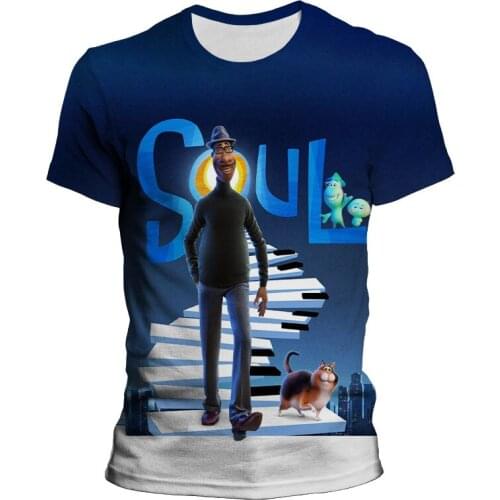 Soul Tshirts Men T Shirt Summer Fashion Short Sleeve Children T-shirts Disney Cartoon Anime 3D Print Women Clothes