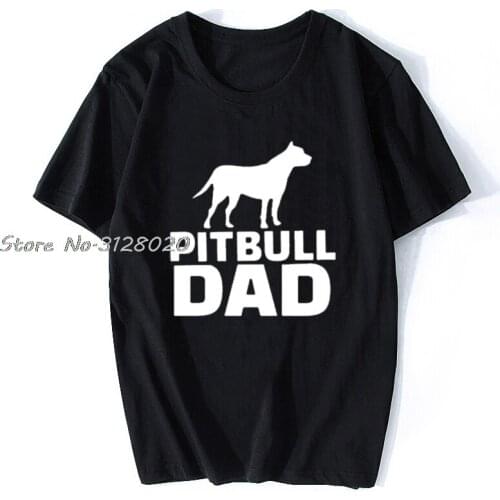 WEELSGAO Pitbull Dad Dog T-Shirt Men Short Sleeve Plus Size Funny Mens Quotes PitbullS T Shirt