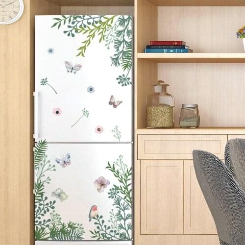 Pastoral Plant Wall Stickers Art Room Decor Wallpaper Kitchen Cabinet Fridge Door Stickers Wall Decoration
