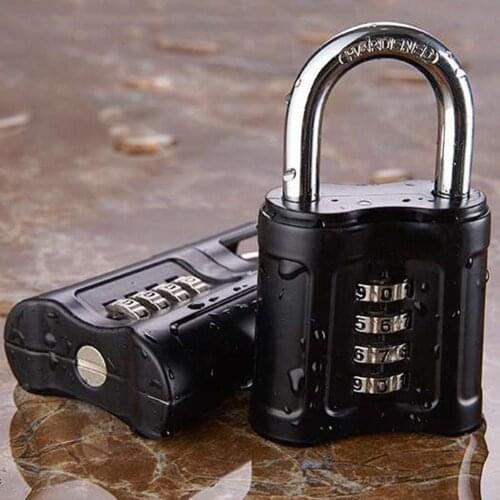 Stainless Steel Anti-shear Padlock Tamper-proof Waterproof Portable Four-digit Password Combination Code Lock Door Padlock