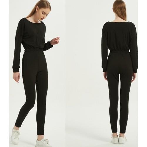 2021 High Quality Dry-Fit Sport Wear Set Slim Long Sleeve Pullover+Pants Solid Sportwear For Women Clothes 2 Piece Set