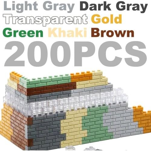 200PCS 1x2 Brcks Fit Building Blocks Bricks Wall Minifigues 98283 6000066 DIY MOC My City Street Houses Castle Set Toy