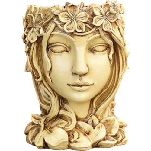 Creatives Resin Flower Vases Figurines Flowers Pot Home Decor for Interior Home Office can CSV