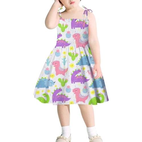 TELOTUNY Summer dress 12M-6Y Baby Kids Girls Sleeveless Strap Summer Beach Dresses Ruched Cotton Casual Sundress Child Clothes