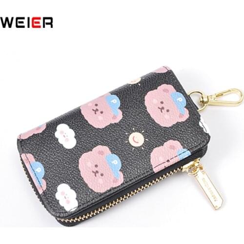Womens Fashion Mini Key Bags Wallets For Women PU Leather Animal Prints Purses Female High Quality Keychain Holder Small Purse