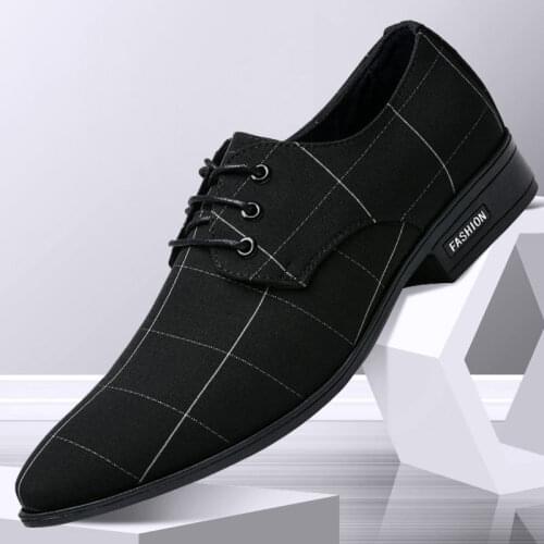 2021 New Mens shoes men dress shoes leather Breathable Leisure Business Canvas formal shoes men zapatos de hombre AA-687