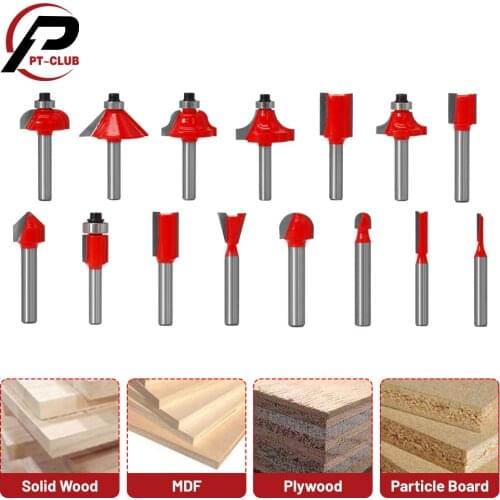 15Pcs Router Bits Set 1/4 Inch Woodwork Milling Cutter Tools for Beginners Engraving Cutting Tools