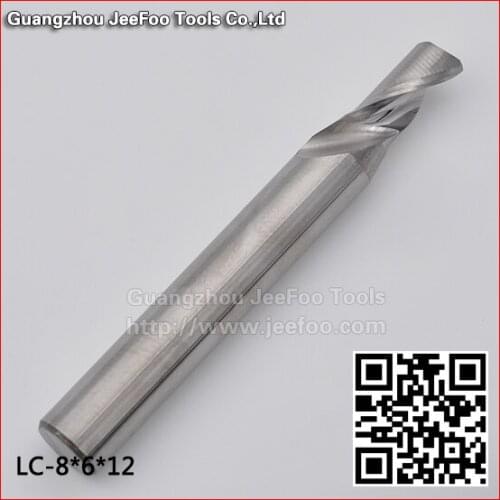 Single flute pure Aluminum CNC router bits metal cutting tool 8*6*12 A series
