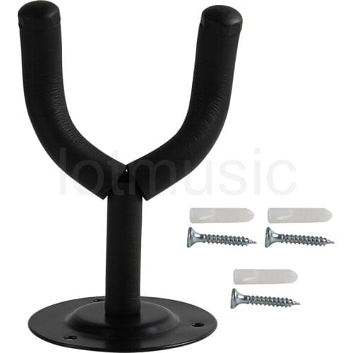 Kmise Guitar Hook Hanger Holder Wall Mount Stand Rack for Bass Acoustic Electric Guitar Parts Accessories Black Padded