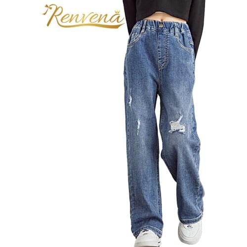 Джинсы для подростков девочек Renvena China At AliExpress