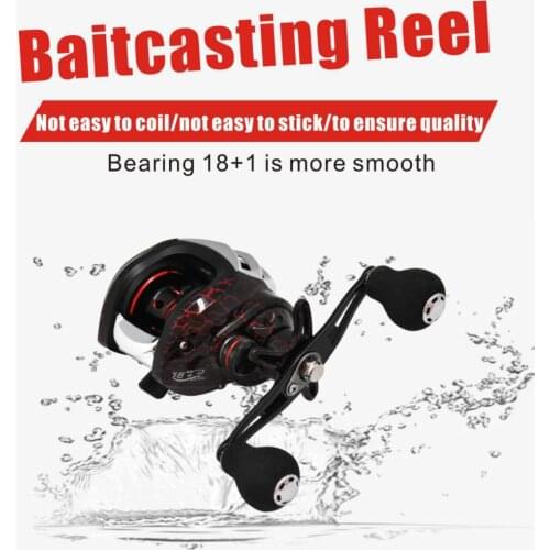 Fishing Reel Baitcasting Reel 18+1 Ball Bearings Fishing Fly High Speed Fishing Reel With Magnetic Brake System Reels