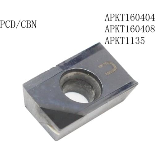 2Pcs APKT160404 APKT160408 APKT1135 PCD CBN Diamond Inserts Blade Milling Turning Tool CNC lathe tools high quality