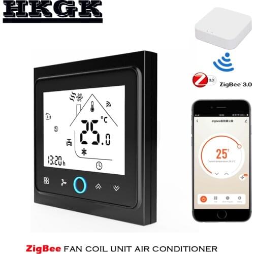 ZigBee Smart Thermostat Programmable 2P 4P fan coil Temperature Controller Compatible with Tuya APP Remote Alexa Google Control