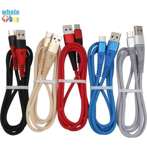 100pcs/lot USB Cable 1m Mermaid Nylon Braided Fabric Micro Usb 5pin 8pin Type C Data Sync Charger Cable for Iphone 8 Huawei HTC