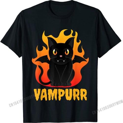 Vampire Cat Vampurr Halloween Costume Funny Kitten T-Shirt Camisas Men Retro Mens T Shirt Custom Tshirts Cotton Normal