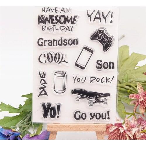 10.5*14.5 Game Console Transparent Clear Stamps / Silicone Seals Roller Stamp for DIY scrapbooking photo album/Card Making