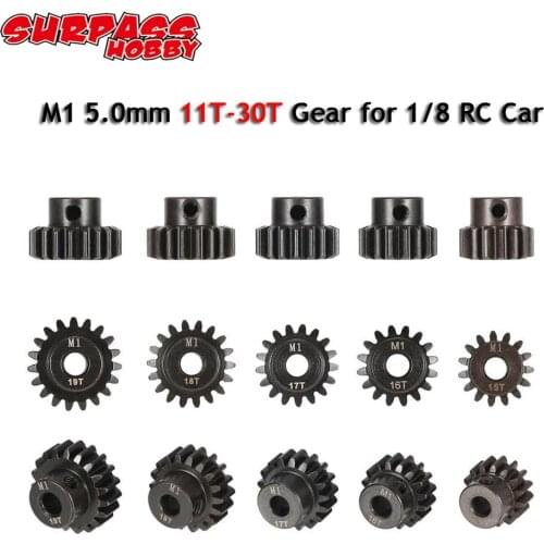 2Pcs M1 5mm 30T 29T 28T 27T 26T 25T 24T 23T 22T 21T 20T 19T 18T 17T 16T 15T 14T 13T 12T 11T Pinion Motor Gear for 1/8 RC Car
