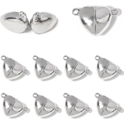 20pcs Small Heart Round Shape Magnet Charm Fashion Exquisite Anklet Bracelet Jewelry Making Pendants Jewelry Clasps