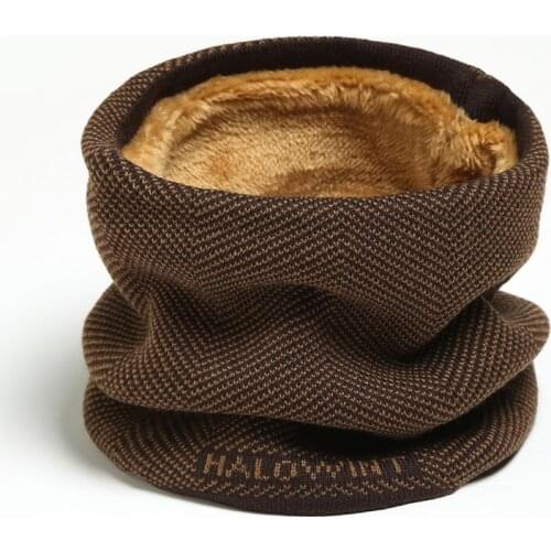 2021 Warm Collar Solid Thick Cashmere-like Neck Scarf Unisex Luxury Kintted Ring Scarves Women Men Snood Scarves Winter Foulard