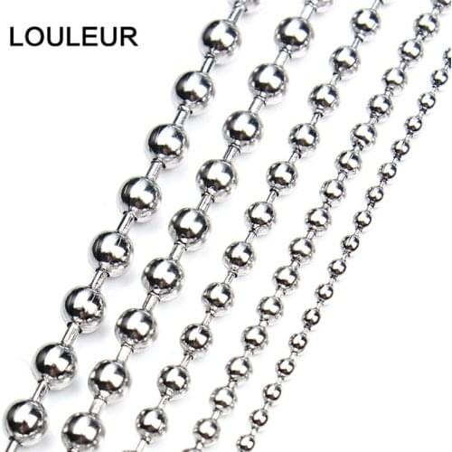 5 Meters/lot 1.5/2.0/2.4/3.2mm Stainless Steel Ball Chain Bulk For DIY Necklaces Jewelry Making Accessories Necklace Chain