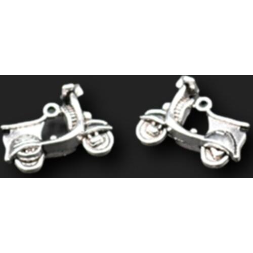 8pcs Silver color two-wheeled electric motorcycle charm alloy pendants for bracelet earrings DIY fashion jewelry making A646