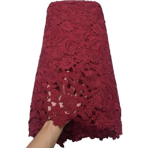 African lace fabric 2020 high quality lace latest french guioure cord lace with sequins hig quality for wedding 5yards