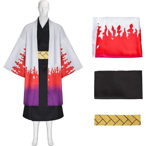Anime Kimetsu no Yaiba Ubuyashiki Kagaya Costume Full Set Uniform Demon Slayer Kimono Uniform Halloween Cos Outfits