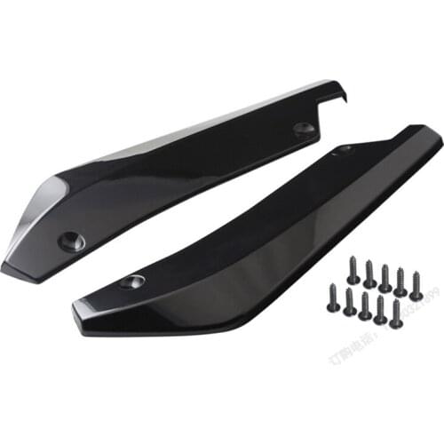 Car Universal Rear Bumper Spoiler Canards Diffuser Car Side Fin Scratch Protector Black Rear Lip Wrap Angle Splitters