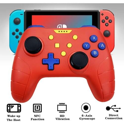 New For Nintendo Switch Pro Bluetooth-Compatible Wireless Controller with NFC Function Support Amibo Role Sensor Wake up Gamepad