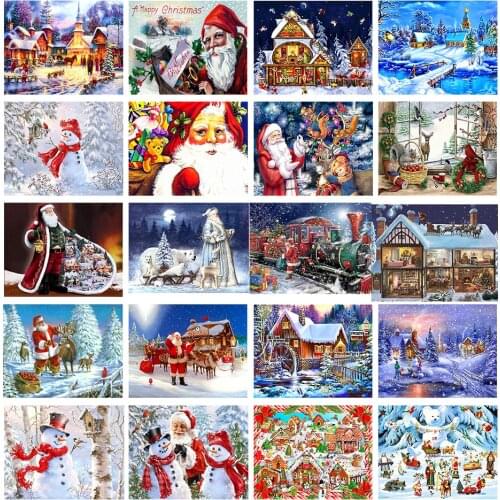 DIY Diamond Painting Santa Claus Christmas Gift Snowman 5D Square Diamond Rhinestone Embroidery Cross Stitch Home Decoration