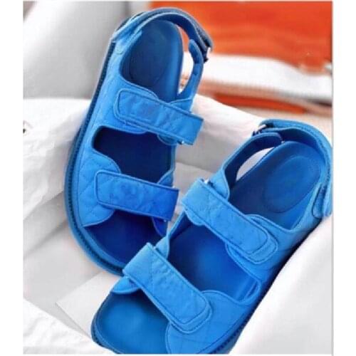 Double Strap Shoes Woman Hook Bule Designer Summer Women Shoes Flat Big Size Sandals Casual Zapatos De Mujer Top Quality New Hot