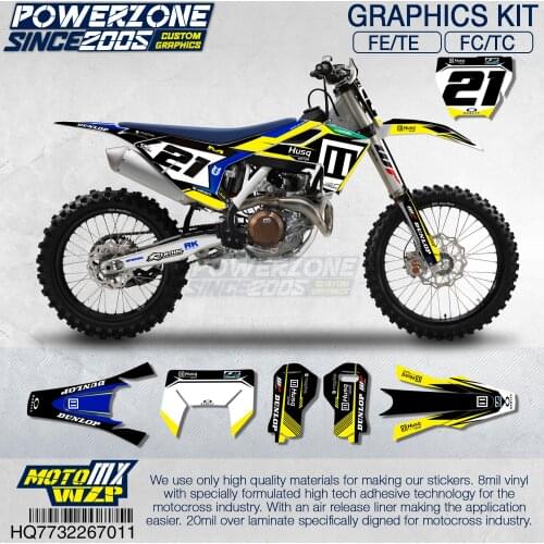 PowerZone Customized Team Graphics Backgrounds Decals 3M Custom Stickers For Husqvarna 2017 To 2019 FE TE FC TC 250 To 500cc 711