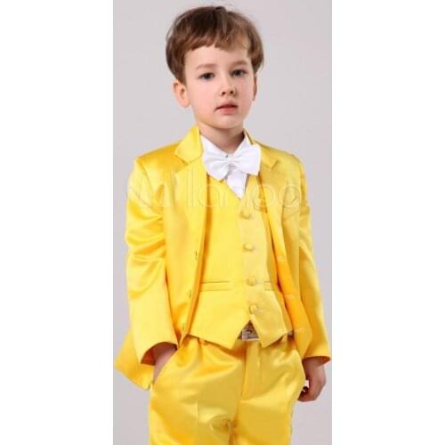 HOT-- Handsome cute Boys Formal Occasion Attire Classic Design Kid Dress Suit Birthday Party Prom Suit(Jacket+Pants+Tie+Ves)36