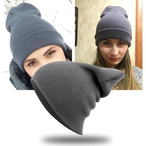 Cotton Winter Hats Outdoor Female Skullies Beanies Unisex Casual Solid Color Knitted Hedging Cap For Adult Hip Hop DIY Headgear