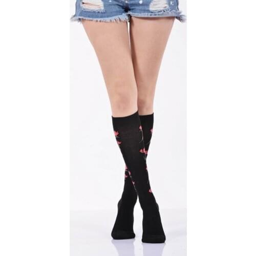 Idilfashion Women Floral Lower Stocking-Black-B-ART013 (3'LÜ PACKAGE)
