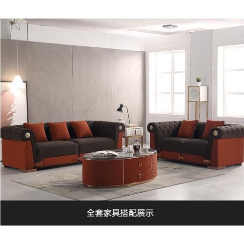 Living room Sofa set диван мебель кровать muebles de sala 2+3 seater real genuine leather sofa cama puff asiento + coffee table
