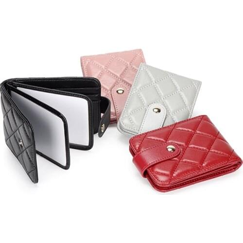 Sheepskin Genuine Leather Womens Card Wallet Small Change Wallet Purse For Female Short Wallets With Card Holders Men Purse