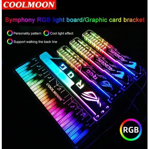 Coolmoon Video Card Bracket RGB25cm Video Card Companion Bracket Cool Color Changing LED Light Bar Video Card Bracket
